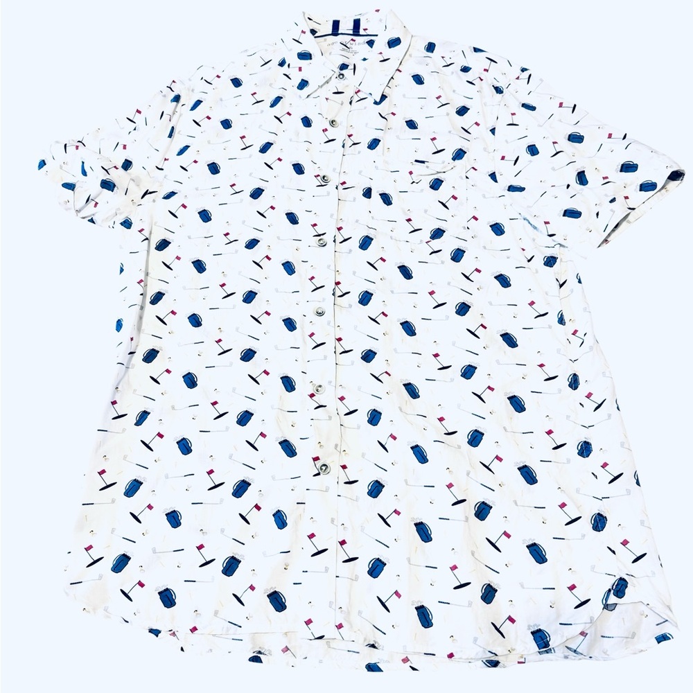 💙Age of Wisdom Men's Patterned Short Sleeve Shirts - Multicolor - Picture 2 of 8